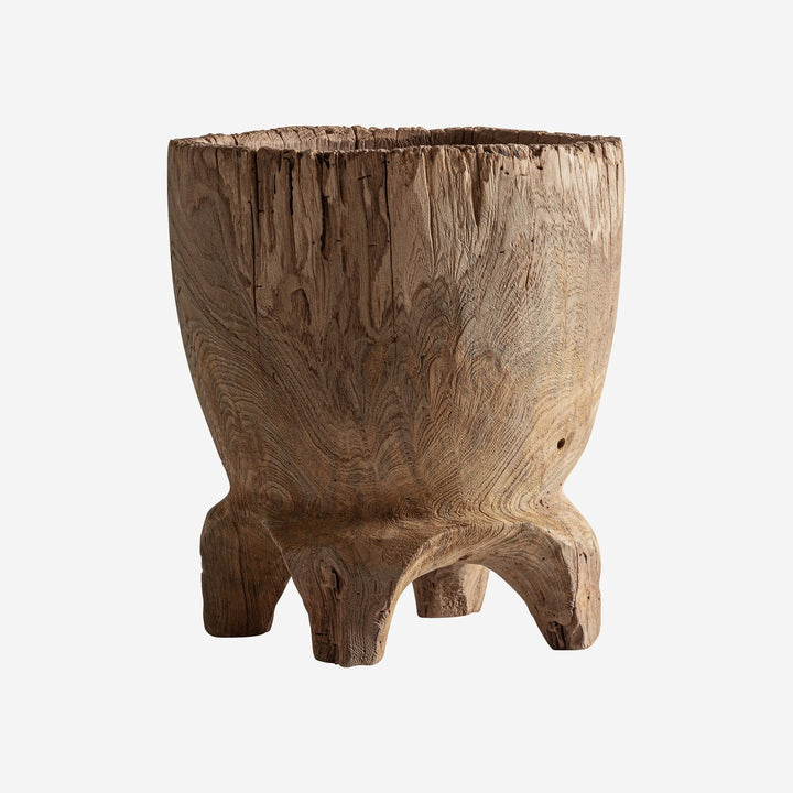 Centro de mesa de madera de teca reciclada en color marrón 36 x 42 cm