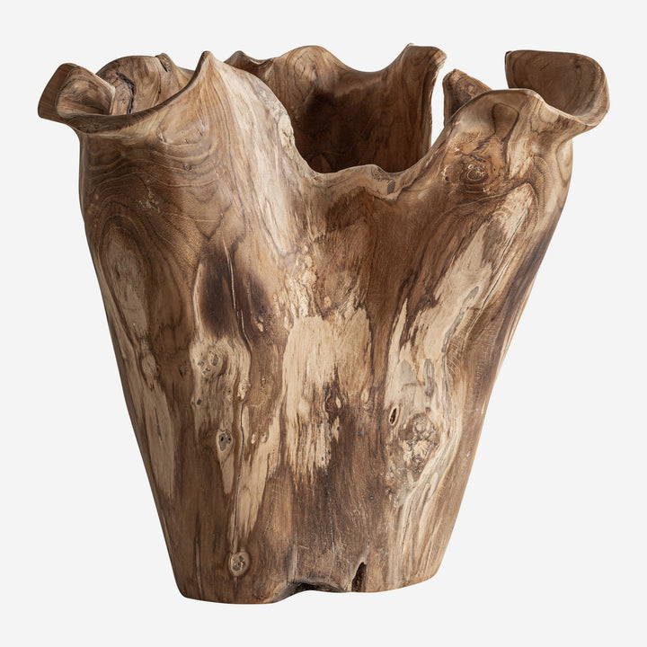 Centro de mesa de madera de teca reciclada en color marrón 43 x 41 cm