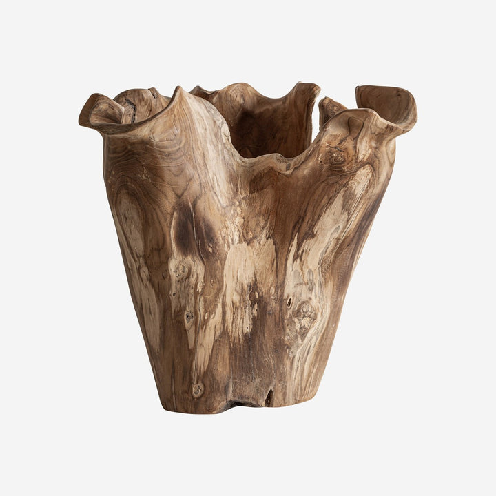 Centro de mesa de madera de teca reciclada en color marrón 43 x 41 cm