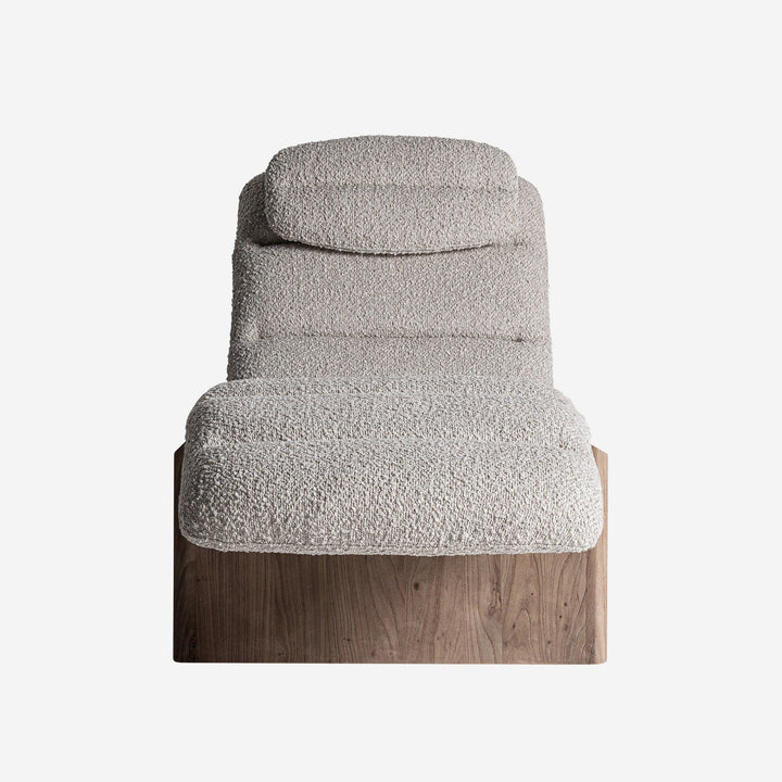 Chaise longue de madera de olmo y poliéster en color marrón