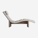 Chaise longue de madera de olmo y poliéster en color marrón
