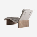 Chaise longue de madera de olmo y poliéster en color marrón