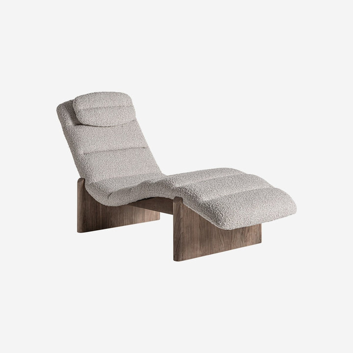 Chaise longue de madera de olmo y poliéster en color marrón