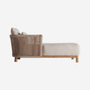 Chaise longue de madera de teca reciclada en color marrón