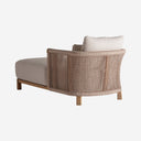 Chaise longue de madera de teca reciclada en color marrón