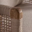 Chaise longue de madera de teca reciclada en color marrón – detalle