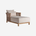 Chaise longue de madera de teca reciclada en color marrón