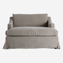 Chaise longue tapizada en lino en color gris