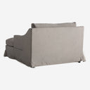 Chaise longue tapizada en lino en color gris