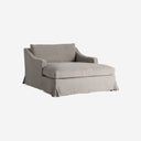 Chaise longue tapizada en lino en color gris
