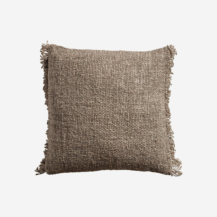 Cojín de algodón y lino en color beige de estilo clásico 50 x 50 cm