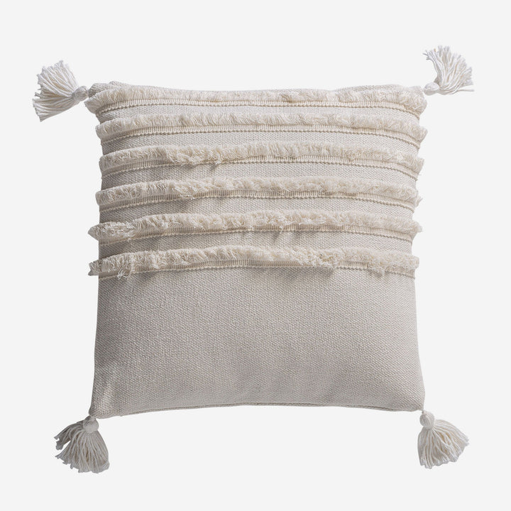 Cojín de algodón y poliéster en color blanco de estilo provenzal 45 x 45 cm