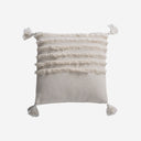 Cojín de algodón y poliéster en color blanco de estilo provenzal 45 x 45 cm