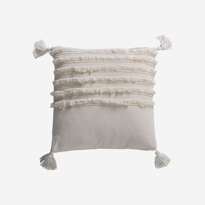 Cojín de algodón y poliéster en color blanco de estilo provenzal 45 x 45 cm