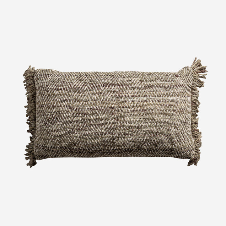Cojín de algodón y viscosa en tonos marrones 50 x 30 cm