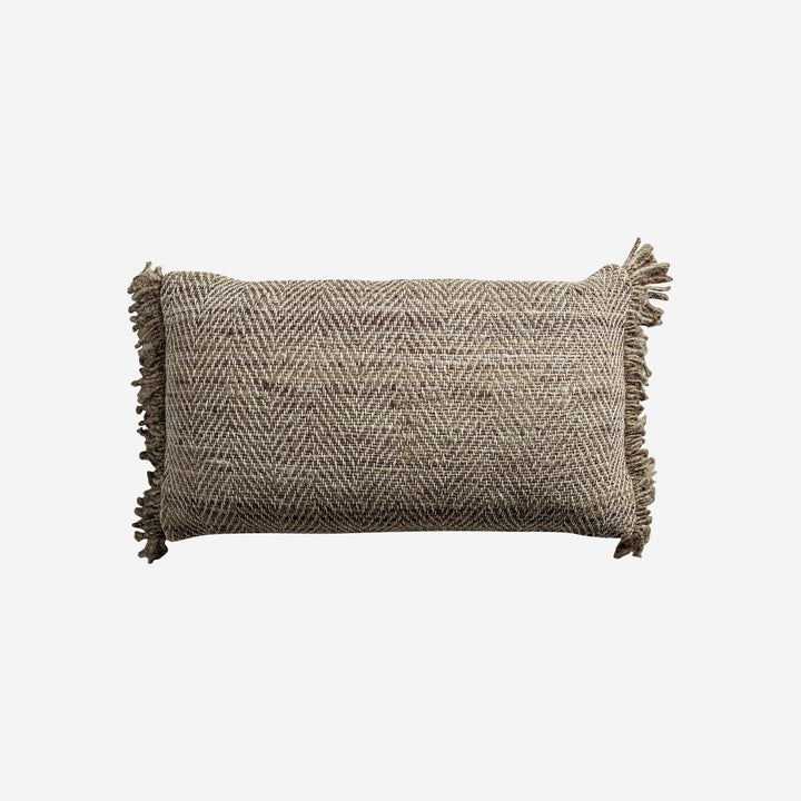 Cojín de algodón y viscosa en tonos marrones 50 x 30 cm