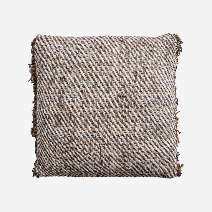 Cojín de algodón y viscosa en tonos marrones 50 x 50 cm