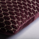 Cojín de terciopelo y algodón en color marrón – detalle