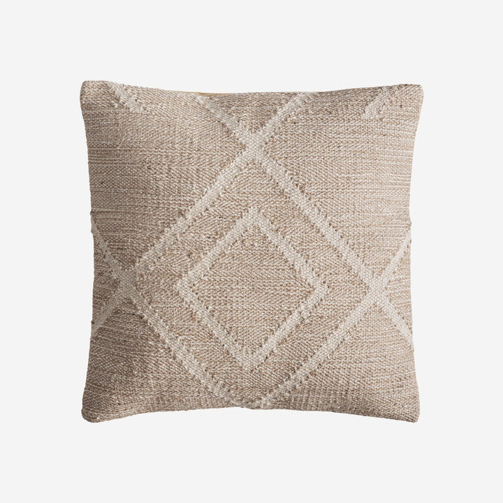 Cojín de yute en color marrón de estilo boho 46 x 46 cm