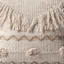 Cojín de yute y algodón en color blanco – detalle