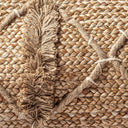 Cojín de yute y poliéster en color marrón 90 x 35 cm – detalle