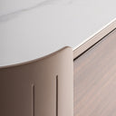 Cómoda de madera contrachapada y chapa de eucalipto en color marrón – detalle