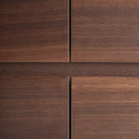 Cómoda de madera contrachapada y chapa de eucalipto en color marrón mate – detalle