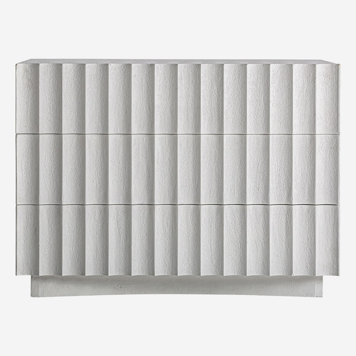 Cómoda de madera de mango en color blanco