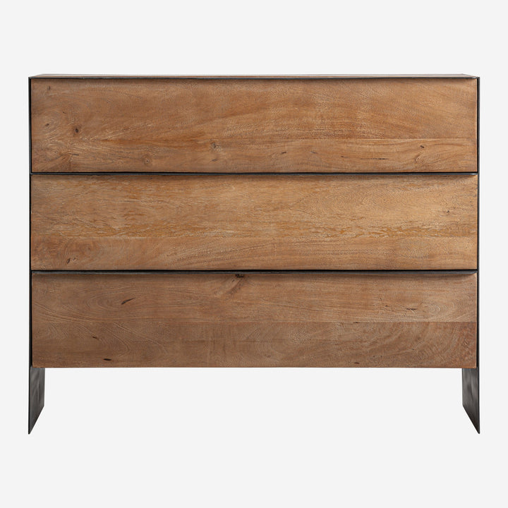 Cómoda de madera de mango y hierro en color marrón