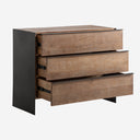 Cómoda de madera de mango y hierro en color marrón