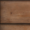 Cómoda de madera de mango y hierro en color marrón – detalle