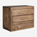 Cómoda de madera de olmo en color marrón de líneas contemporáneas
