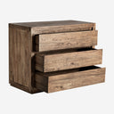 Cómoda de madera de olmo en color marrón de líneas contemporáneas