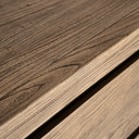 Cómoda de madera de olmo en color marrón de líneas contemporáneas – detalle
