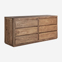 Cómoda de madera de olmo en color marrón de líneas contemporáneas – 180 x 51 x 81 cm