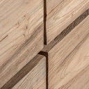 Cómoda de madera de teca reciclada en color marrón – detalle