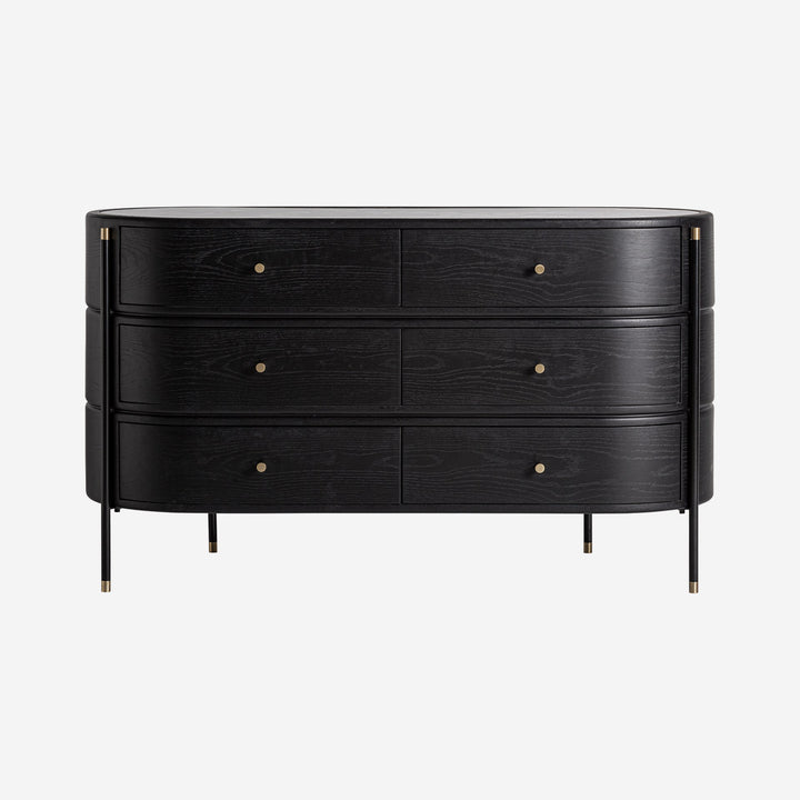 Cómoda de MDF y cerámica en color negro