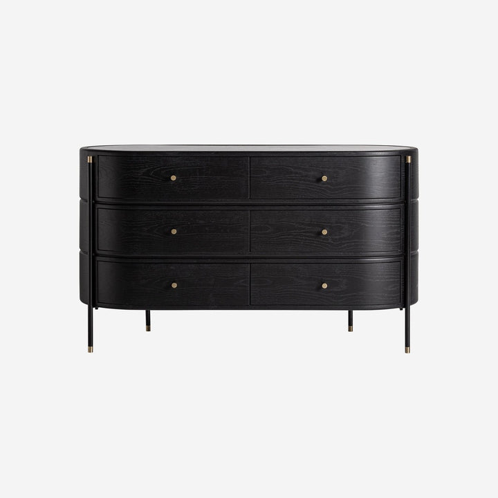 Cómoda de MDF y cerámica en color negro