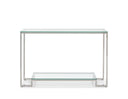 Consola rectangular de cristal y acero plateado con balda inferior, 120 x 40 cm, foto de producto (2)