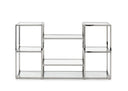 Consola rectangular de cristal plateada, 140 x 40 cm, foto de producto