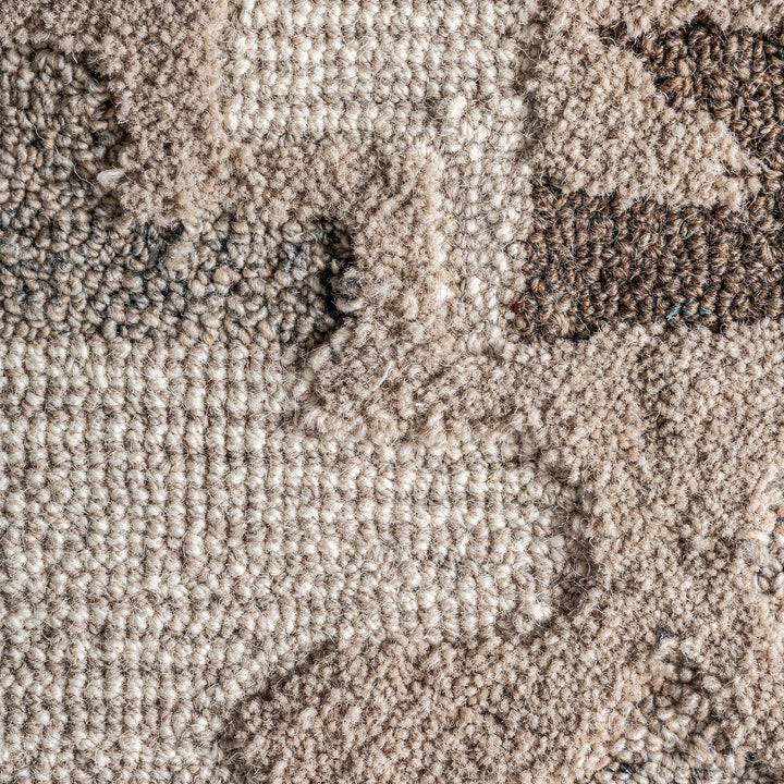 Cuadro de algodón y lana en color beige – detalle
