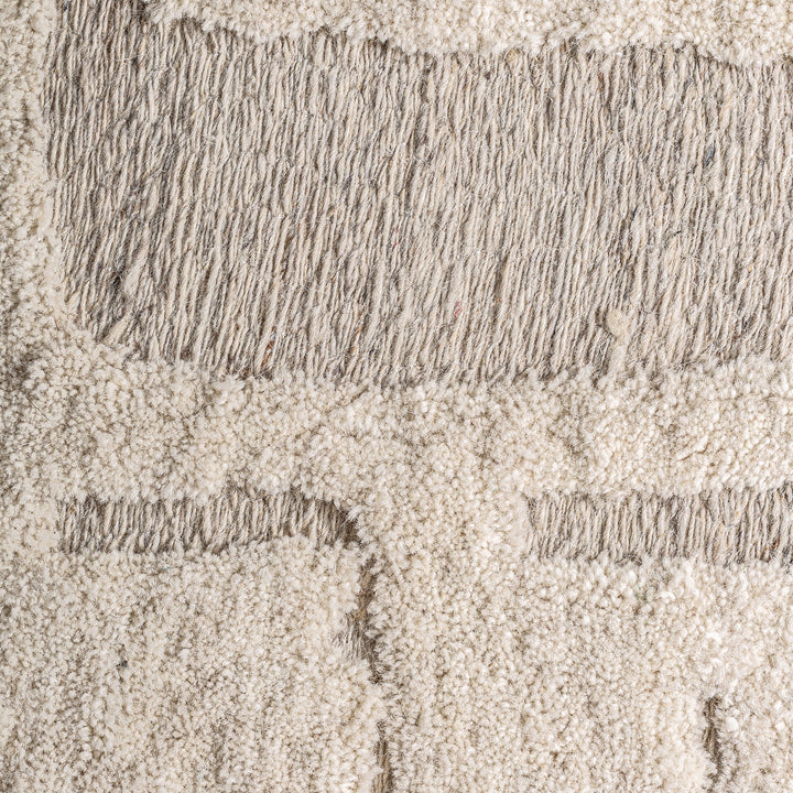Cuadro de algodón y madera de mango en color beige – detalle