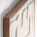 Cuadro de algodón y madera de mango en color beige – detalle