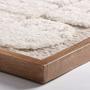 Cuadro de algodón y madera de mango en color beige – detalle