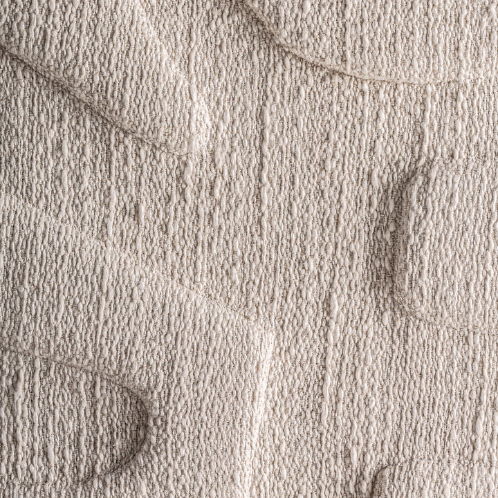 Cuadro de algodón y madera de mango en color blanco roto – detalle