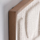 Cuadro de algodón y madera de mango en color blanco roto – detalle