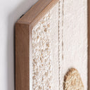 Cuadro de algodón y madera de mango en tonos neutros – detalle