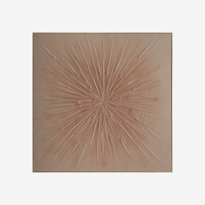 Cuadro de lienzo y madera de pino en color arena