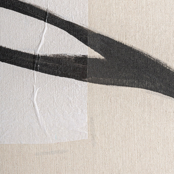 Cuadro de lienzo y madera de pino en color beige – detalle