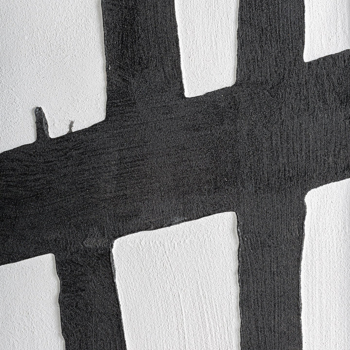 Cuadro de lienzo y madera de pino en color blanco – detalle